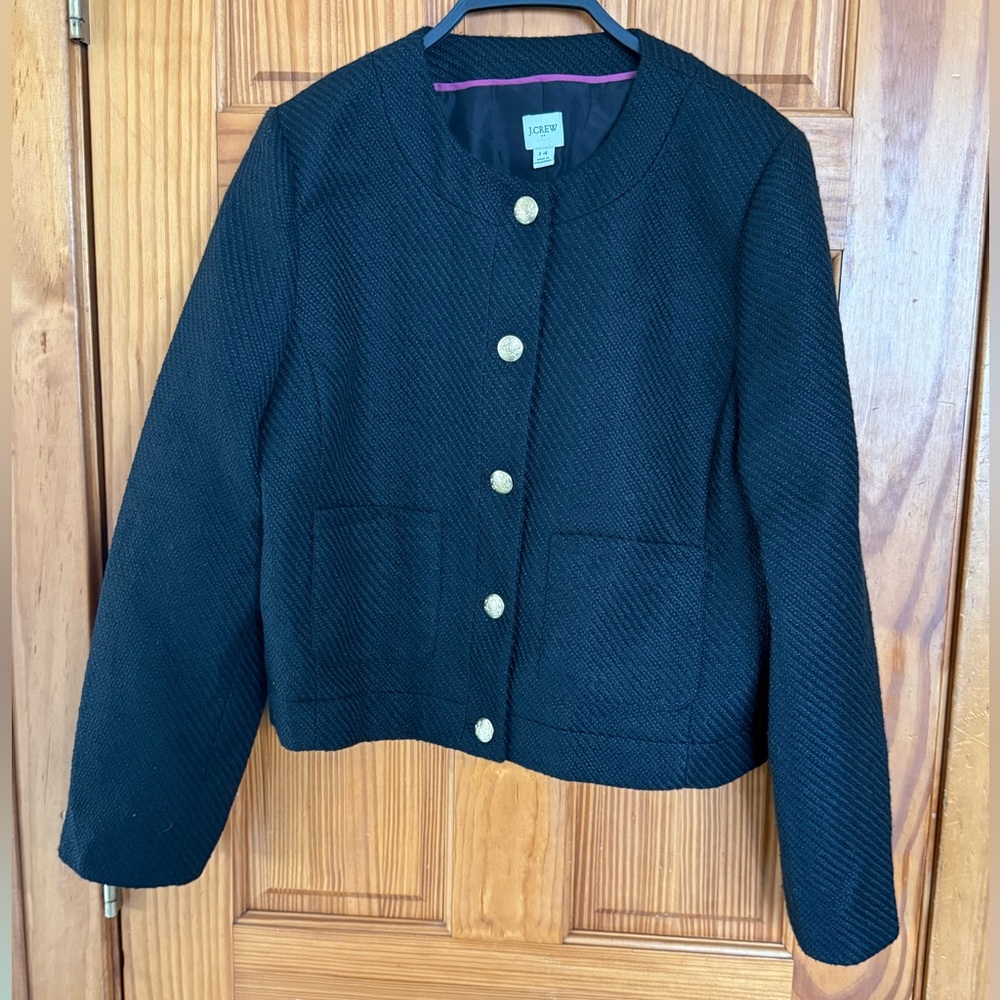 J. Crew Black Lady Jacket with Gold Accents